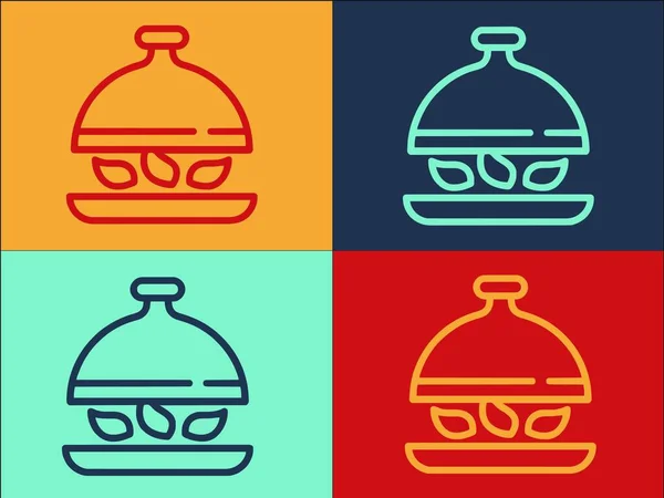 餐饮标志模板 简单平面的餐厅图标 — 图库矢量图片