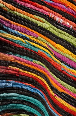  veelkleurige handgemaakte deken textuurçok renkli Elişi halı doku