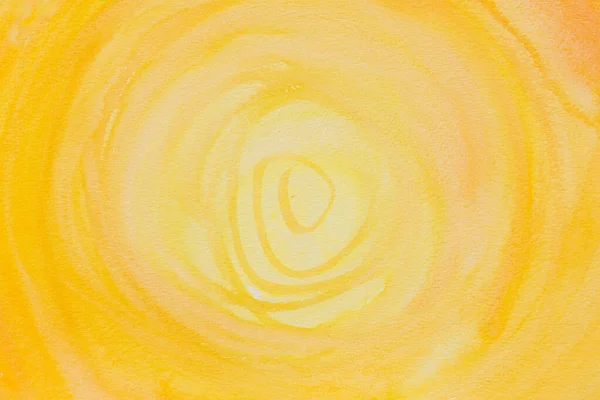 日当たりの良い黄色の水彩円は水彩の背景の質感を描いた — ストック写真