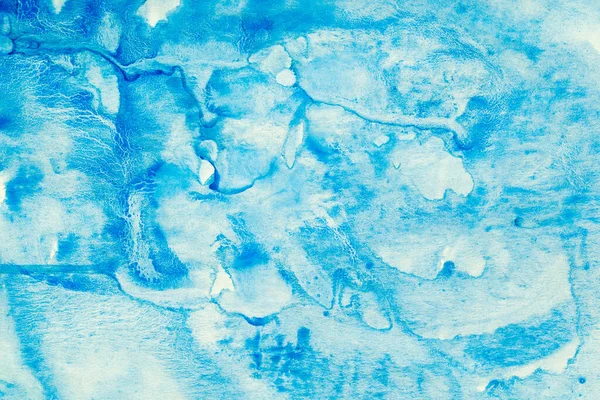 Blue Painted Watercolor Paper Background Texture — Fotografia de Stock