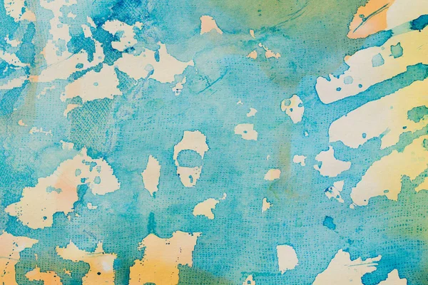 Blue Yellow Painted Watercolor Paper Background Texture —  Fotos de Stock