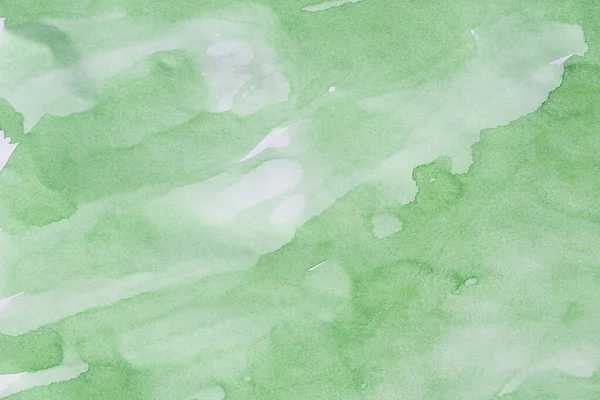 Green Painted Watercolor Paper Background Texture — Stock Photo, Image