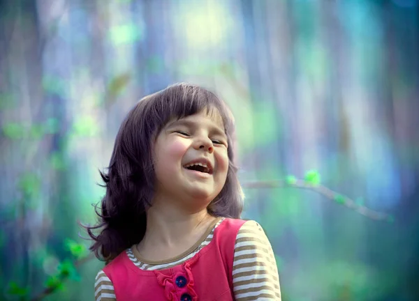 Happy little girl outdoors — Stock Photo, Image