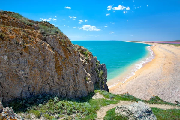 View from the mountains to the sea coast — Stock Photo, Image