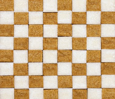 Beyaz ve kahverengi kareli şeker arka plan