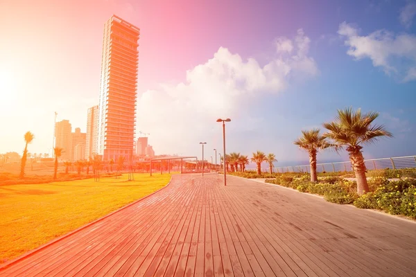 Netanya ciudad al amanecer — Foto de Stock