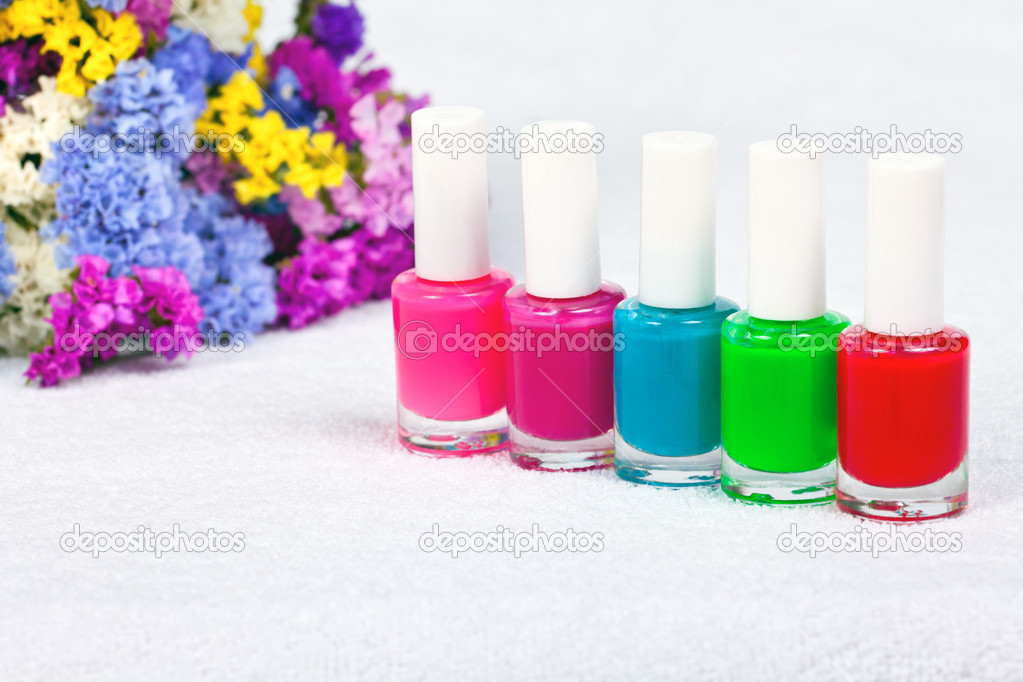 Colorful nail polishes