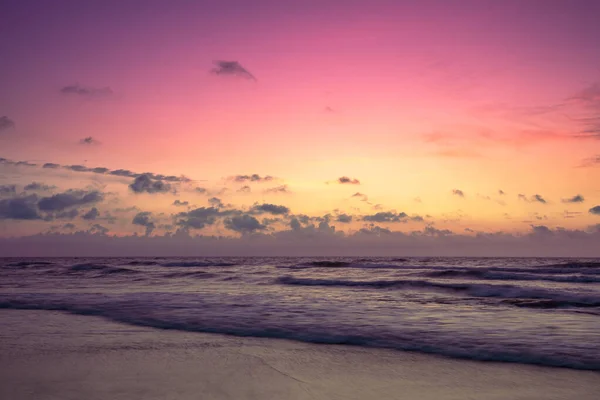 Seascape Early Morning Sunrise Sandy Beach Beautiful Sky — Stock Photo, Image