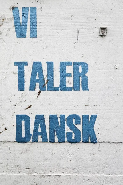 Wir Sprechen Dänische Botschaft Einer Wand Namens Taler Dansk Dänischer — Stockfoto