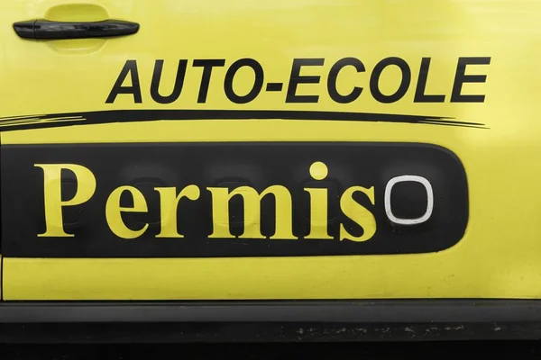 Fahrschule Führerschein Für Ein Auto Namens Auto Ecole Permis Französischer — Stockfoto