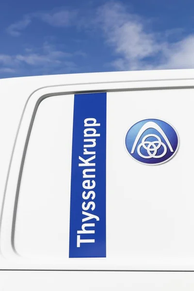 Tilst Dänemark Juni 2016 Thyssenkrupp Logo Auf Einem Auto Thyssenkrupp — Stockfoto