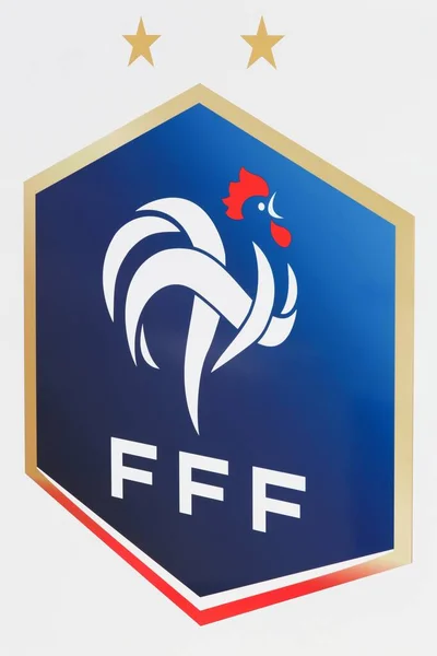 Macon Francia Giugno 2021 Emblema Della Nazionale Federazione Francese Calcio — Foto Stock