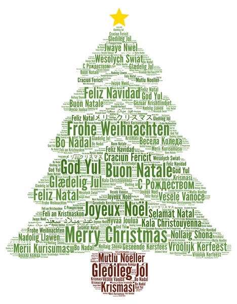 Buon Natale Lingue Diverse Parola Nube — Foto Stock