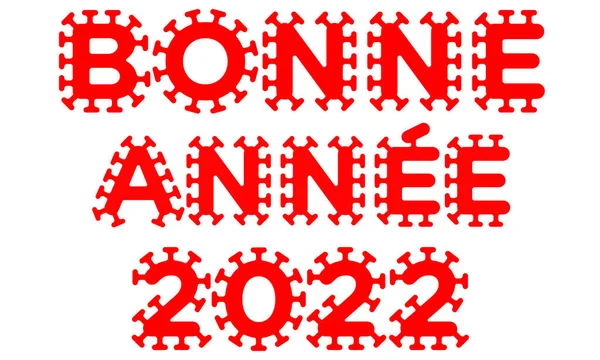 Happy New Year 2022 Concept Illustration French Language — Stockfoto