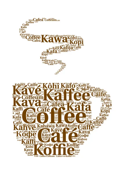Café Diferentes Idiomas Palabra Nube — Foto de Stock