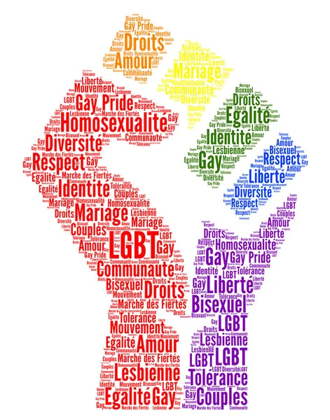 Gay Rights Word Cloud Concept French Language — Stock Fotó