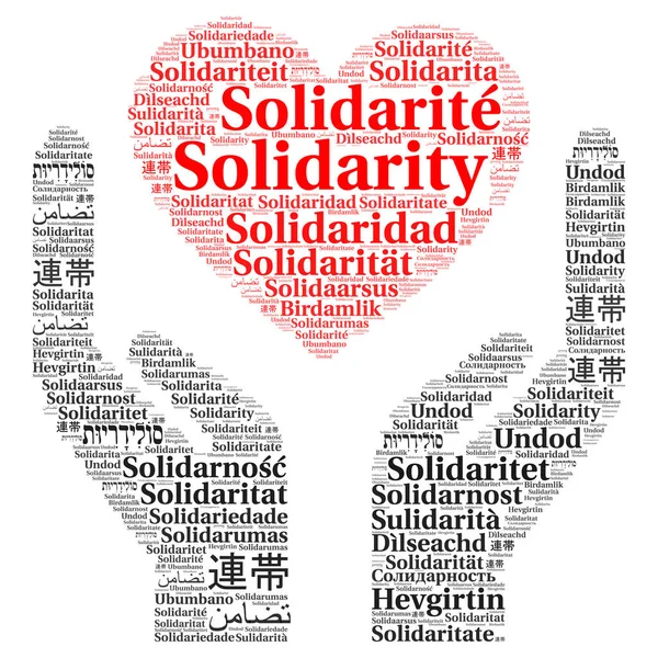Solidarity in different languages word cloud