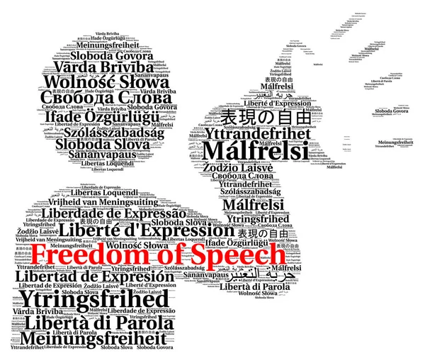 Yttrandefriheten Olika Språk Word Cloud — Stockfoto