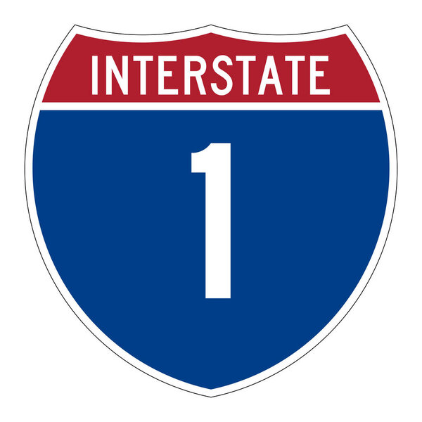Interstate highway 1 road sign