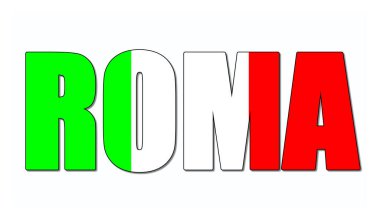 Rome symbol icon illustration called Roma in italian language 