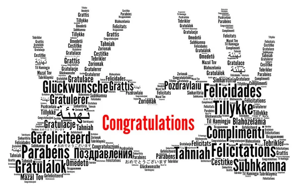 Congratulations Different Languages Word Cloud — Stock Photo, Image