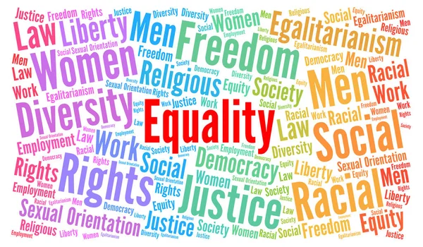 Igualdade Conceito Nuvem Palavras — Fotografia de Stock