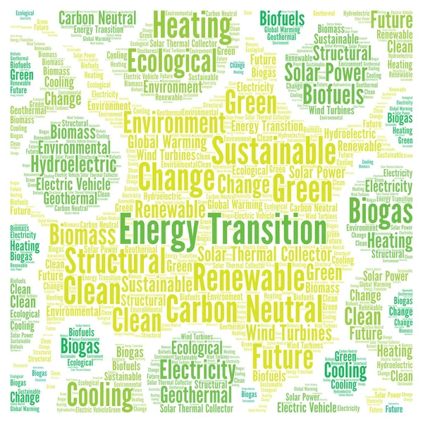 Energy Transition Word Cloud Illustration — Zdjęcie stockowe