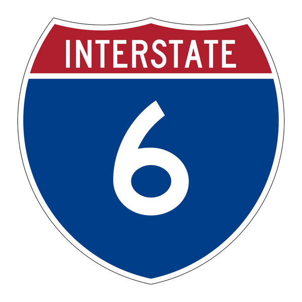 Interstate highway 6 road sign 