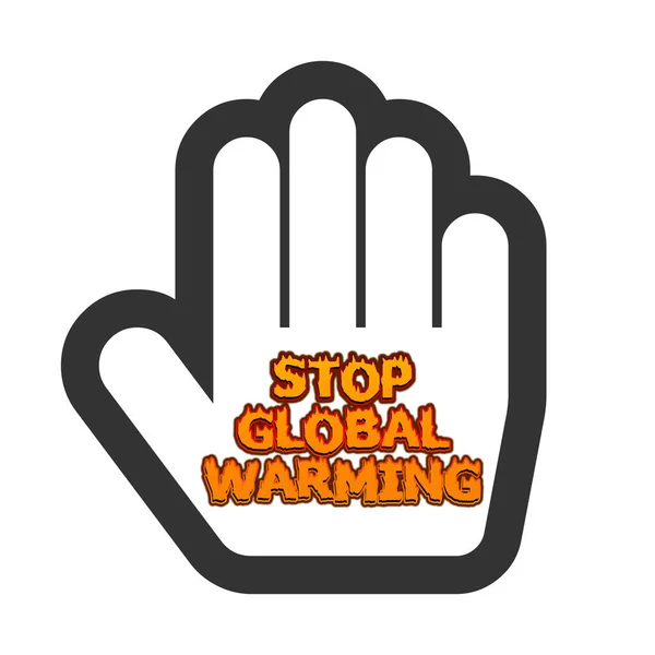 Fermare Icona Del Simbolo Del Riscaldamento Globale — Foto Stock