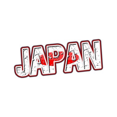Japonya yazılı lastik damga