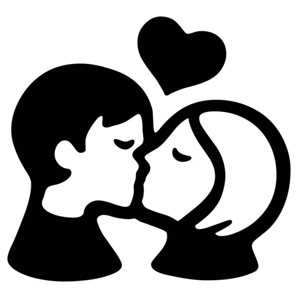 Aimer Couple Embrasser Symbole Icône — Photo