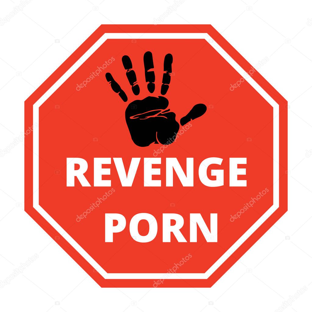 Stop revenge porn sign icon