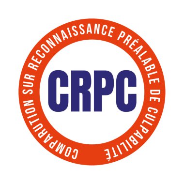 CRPC daha önce suçluluğun kabulünde görüldü. Buna karşılaştırma denir. Keşif, Fransızca 'da kabahatli bir dildir.