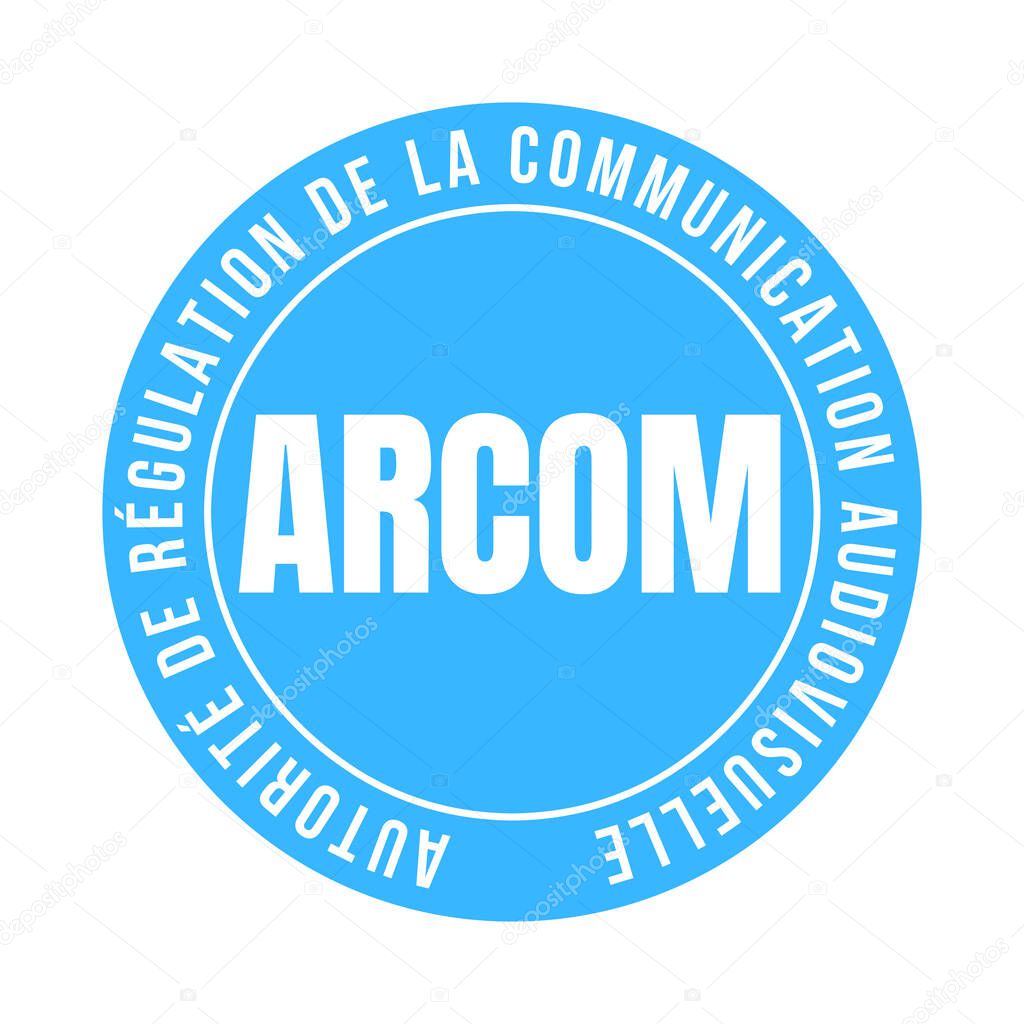 Audiovisual and digital communication regulatory authority symbol called ARCOM autorite de regulation de la communication audiovisuelle et numerique in french language
