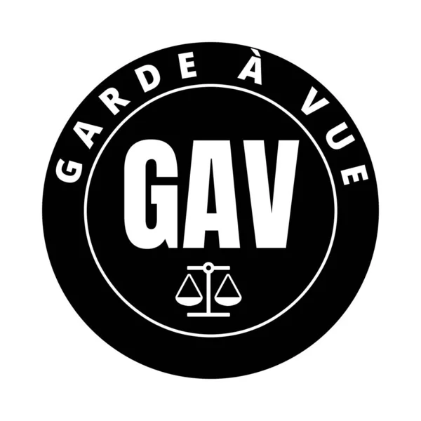 Símbolo Custódia Policial França Chamado Gav Garde Vue Língua Francesa — Fotografia de Stock