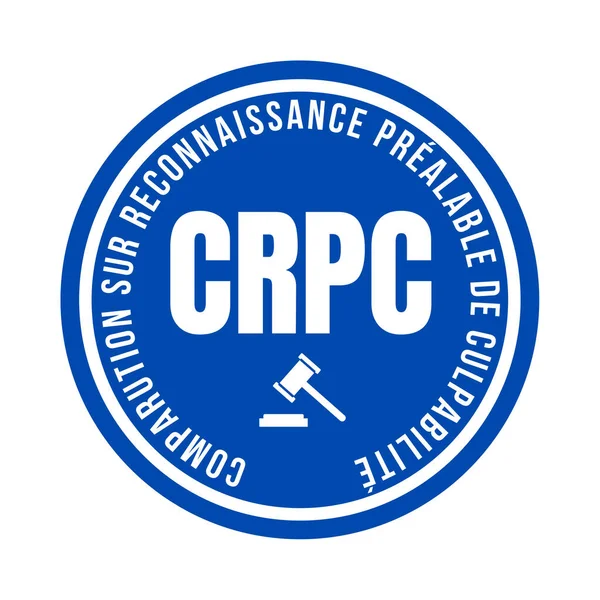 Erscheinen Auf Einem Früheren Schuldeingeständnis Symbol Namens Cprc Comparution Sur Stockbild