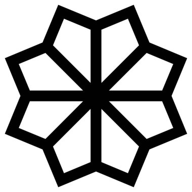 Beyaz arkaplan ile kufic desen sembolü 