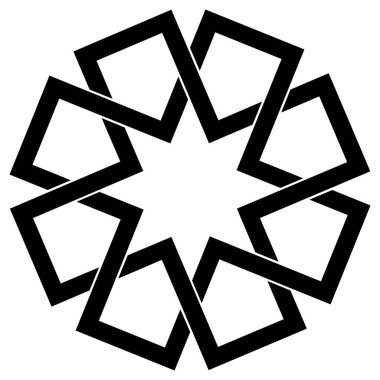 Beyaz arkaplan ile kufic desen sembolü 