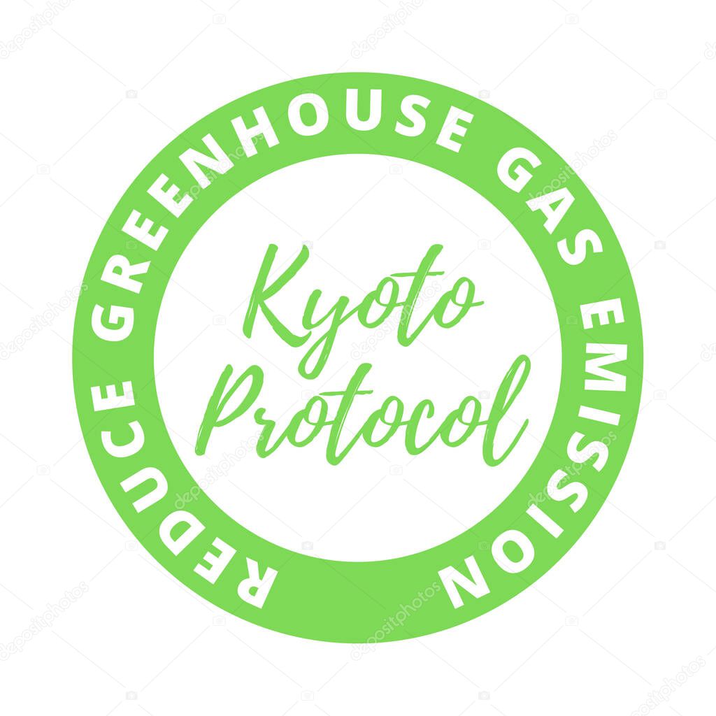 Kyoto protocol symbol icon illustration