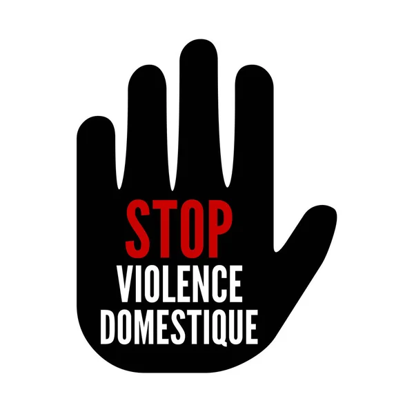 Stop Domestic Violence Symbol Illustration French Language — Stock Photo, Image