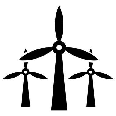 Rüzgâr çiftliği simgesi çizimi