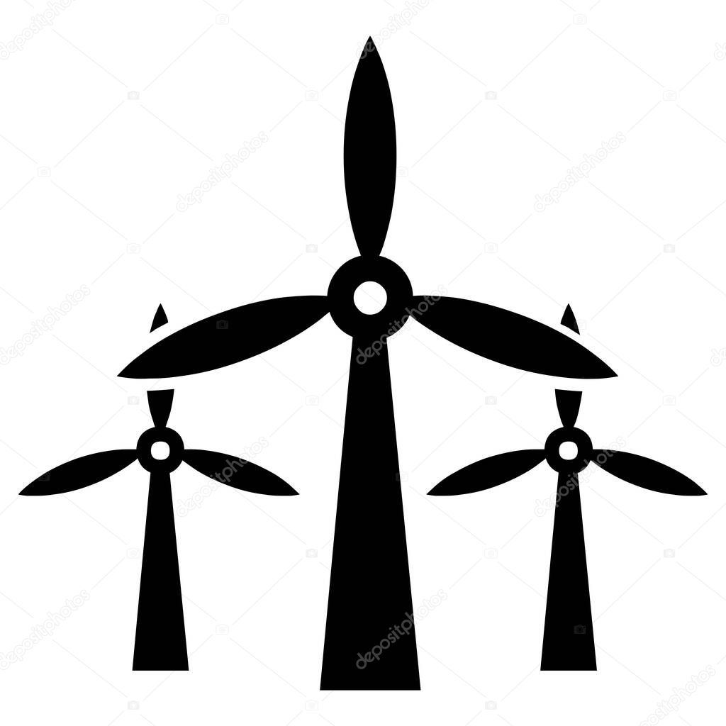 Wind farm symbol icon illustration