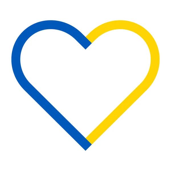 Icona Simbolo Del Cuore Bandiera Ucraina — Foto Stock