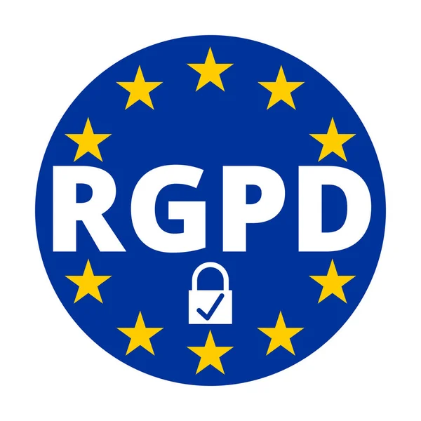 Gdpr Symbol Icon Called Rgpd French Language — Stock Photo, Image