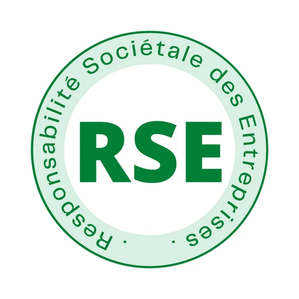Ikona Symbolu Społecznej Odpowiedzialności Biznesu Rse Responsabilite Social Entreprise Języku — Zdjęcie stockowe