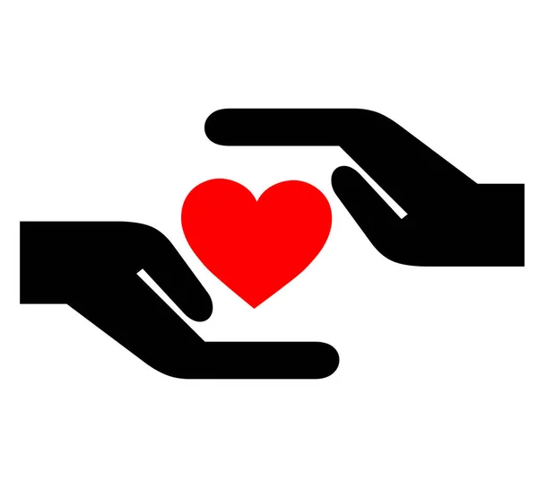 Manos Humanas Sosteniendo Protegiendo Símbolo Del Corazón —  Fotos de Stock