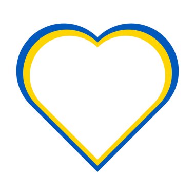 Ukrayna bayrağı kalp sembolü simgesi