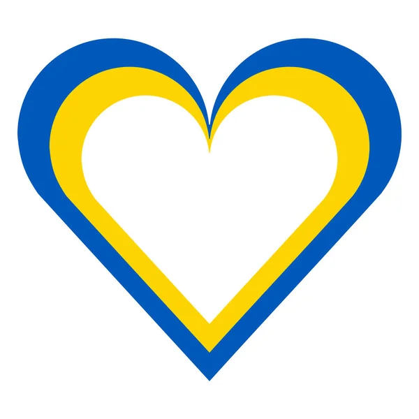 Ukrayna Bayrağı Kalp Sembolü Simgesi — Stok fotoğraf