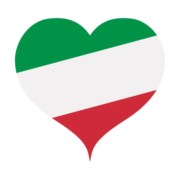Olasz Zászló Szív Szimbólum Ikon — Stock Fotó