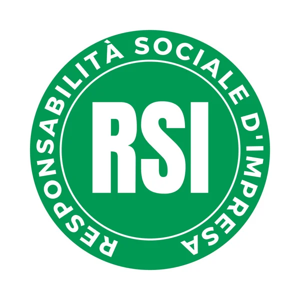 Corporate social responsibility symbol icon called RSI responsabilita sociale d\'impresa in italian language